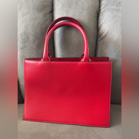 Valentino by Mario Valentino Red Leather Tote Bag - Picture 4 of 11